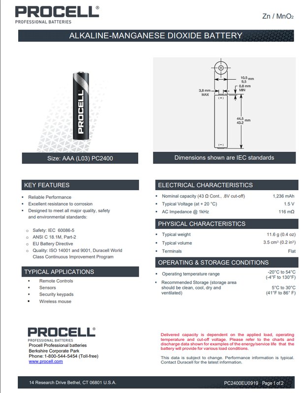 10_x_bateria_alkaliczna_Duracell_Procell_LR03_AAA
