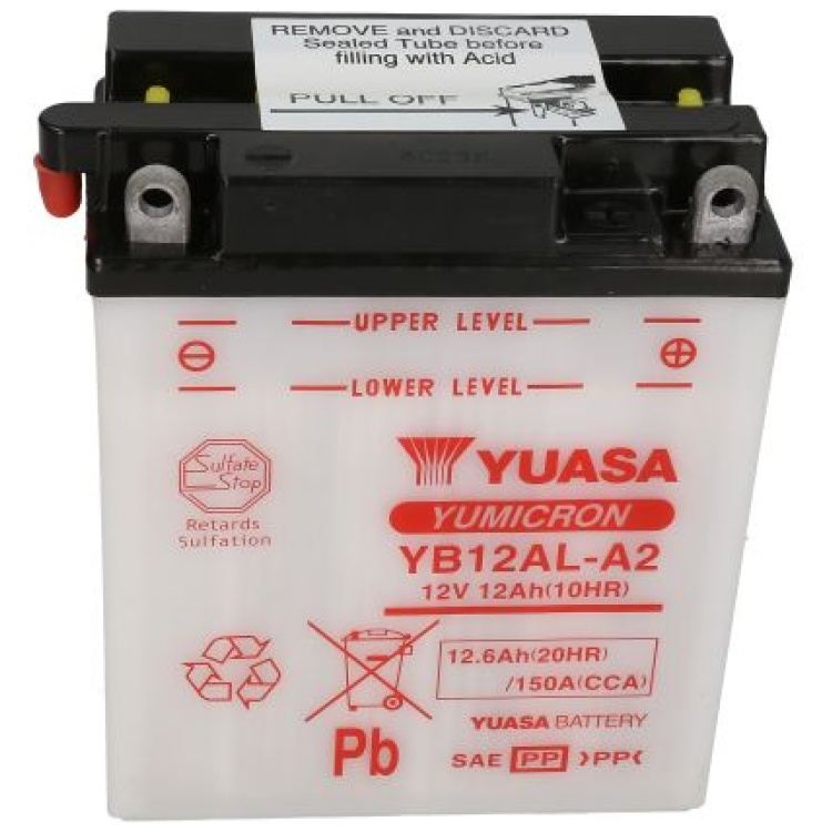 YUASA YB12AL-A2 Motorcycle Battery – 12V 12Ah, Honda CBX 600 E 1983