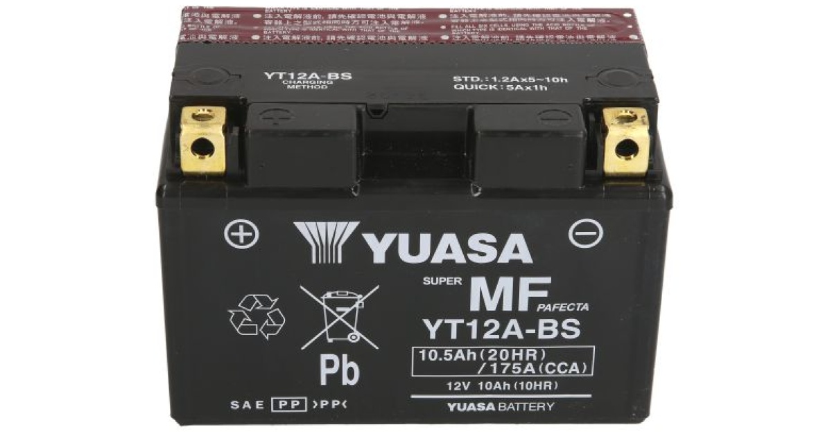 YT12A-BS Non-DG Factory Sealed Battery Yuasa ^ (YT12ABS) main image 1