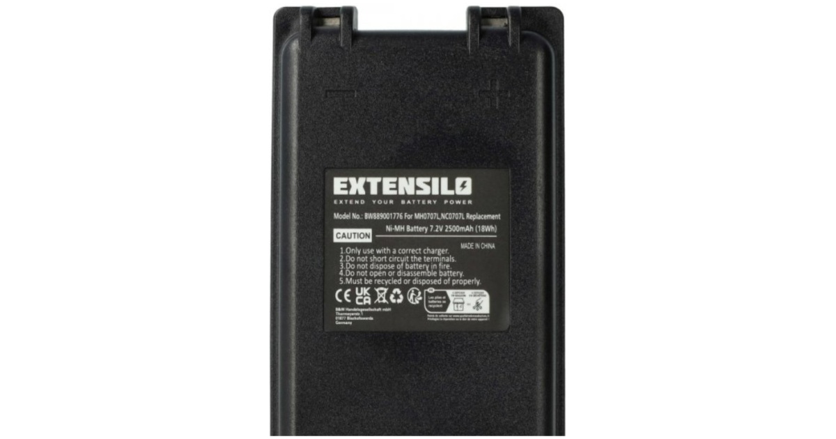 Batteria Compatibile Autec FUA10 / UTX97 / CB71.F, 2500mAh 7.2V NiMH Per Radiocomandi Industriali - 3