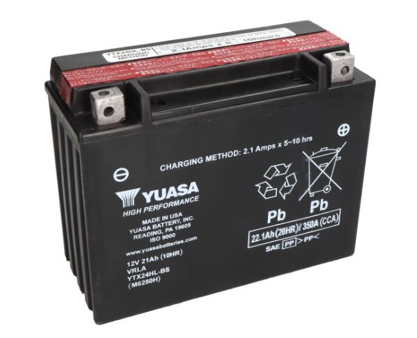thumbnail image 2 of AJC Yuasa YTX24HL-BS Powersports Replacement Battery – 12V 23Ah 350 CCA, AGM Lead Acid 2 of 6
